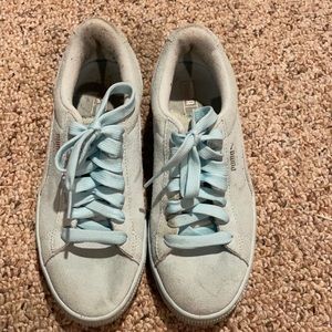Light blue puma sneakers